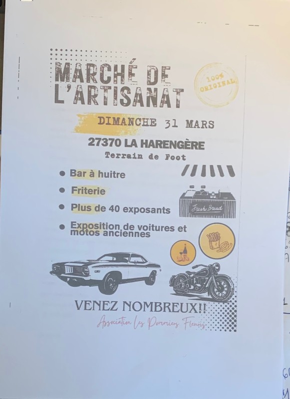 Marché de l’artisanat à La Harengère 27370, dimanche 31 mars 9h30-18h